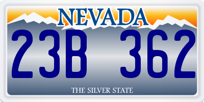 NV license plate 23B362