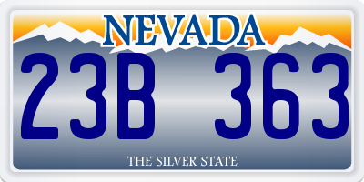 NV license plate 23B363