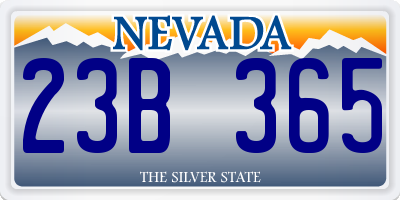 NV license plate 23B365