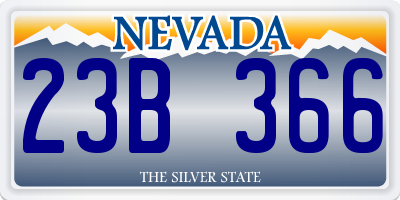 NV license plate 23B366