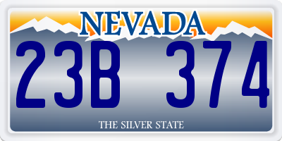 NV license plate 23B374