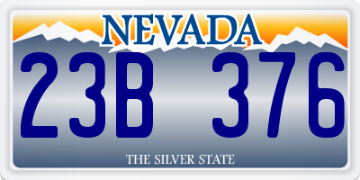 NV license plate 23B376