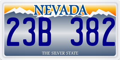NV license plate 23B382