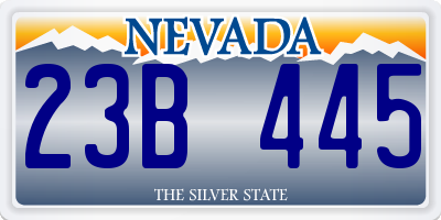 NV license plate 23B445