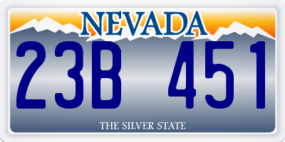 NV license plate 23B451