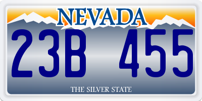 NV license plate 23B455