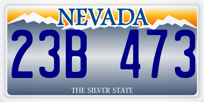 NV license plate 23B473