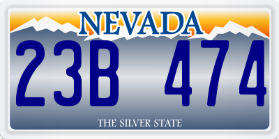 NV license plate 23B474