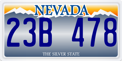 NV license plate 23B478