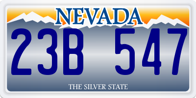 NV license plate 23B547