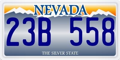NV license plate 23B558
