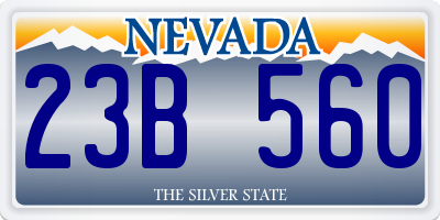 NV license plate 23B560