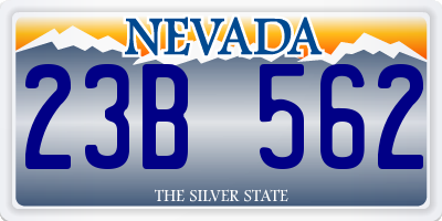 NV license plate 23B562