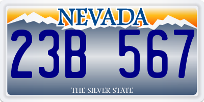 NV license plate 23B567