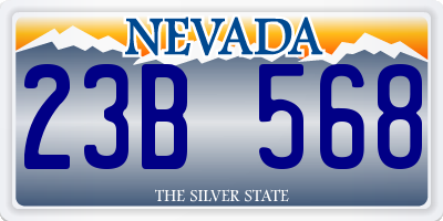 NV license plate 23B568