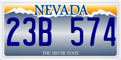NV license plate 23B574