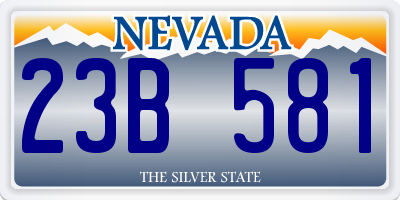 NV license plate 23B581