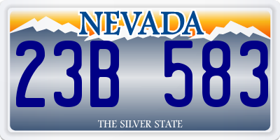 NV license plate 23B583