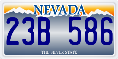 NV license plate 23B586