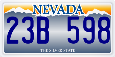 NV license plate 23B598