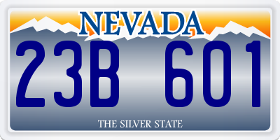 NV license plate 23B601