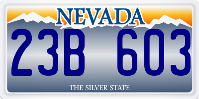 NV license plate 23B603
