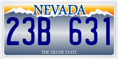 NV license plate 23B631