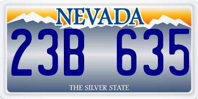 NV license plate 23B635