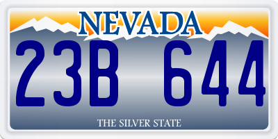 NV license plate 23B644