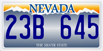 NV license plate 23B645