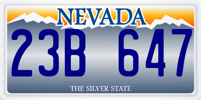 NV license plate 23B647