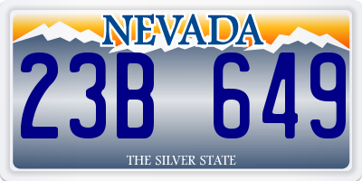 NV license plate 23B649