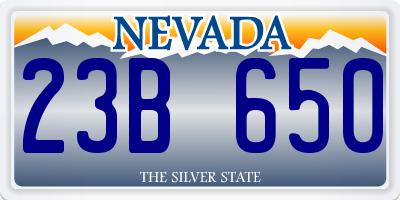 NV license plate 23B650