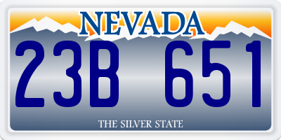 NV license plate 23B651