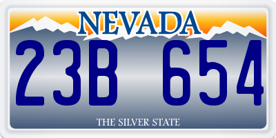 NV license plate 23B654