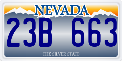 NV license plate 23B663