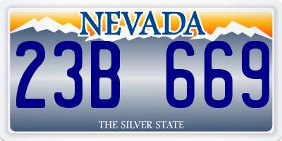 NV license plate 23B669