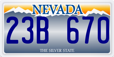 NV license plate 23B670