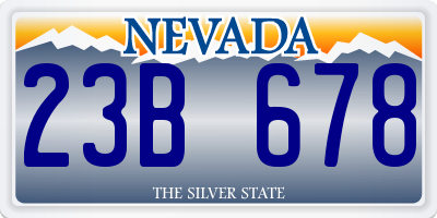 NV license plate 23B678