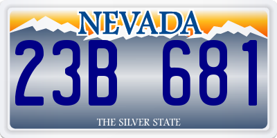 NV license plate 23B681