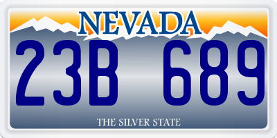 NV license plate 23B689