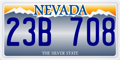 NV license plate 23B708