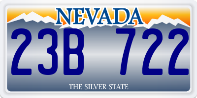 NV license plate 23B722