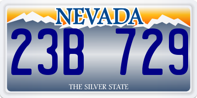 NV license plate 23B729