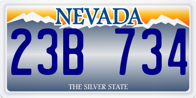 NV license plate 23B734