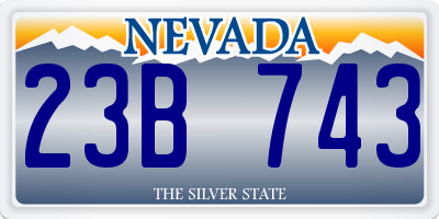 NV license plate 23B743