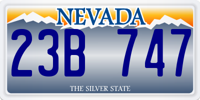 NV license plate 23B747