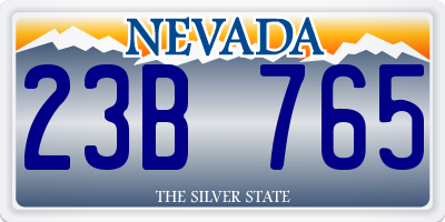NV license plate 23B765