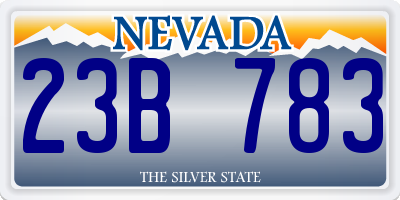 NV license plate 23B783