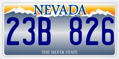 NV license plate 23B826